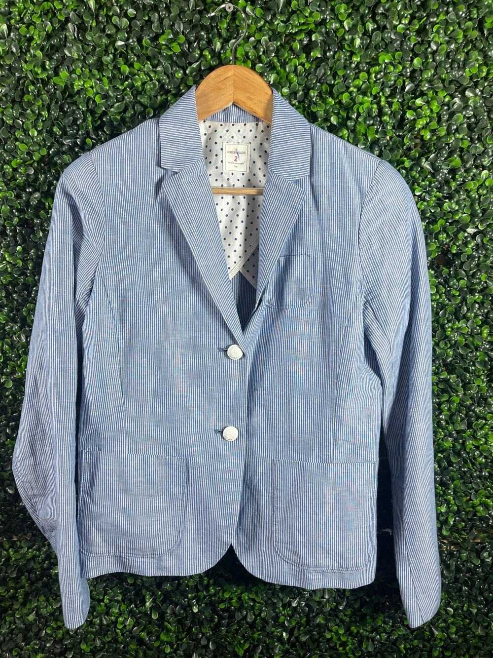 Gap, The Academy Blazer, Blue and White Stripes, Women’s Size 2